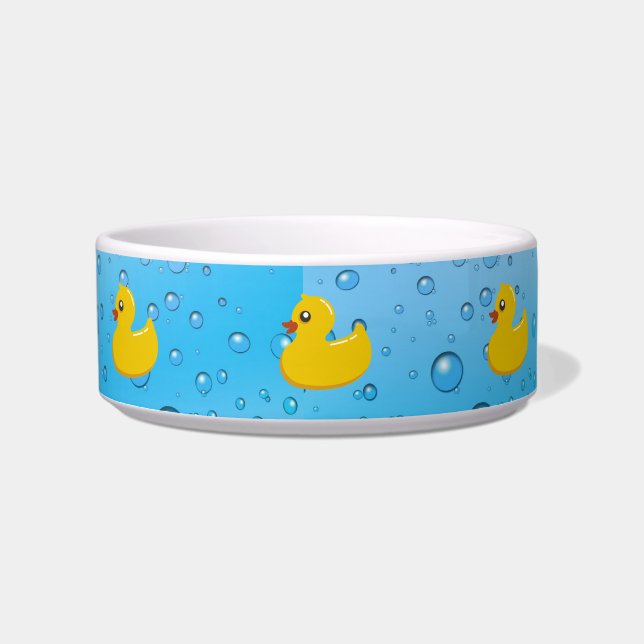 Cute Rubber Ducky/Blue Bubbles Bowl (Front)