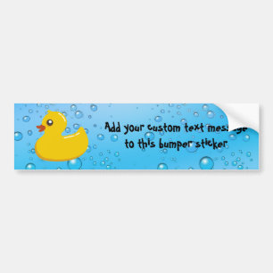 Cute Rubber Ducky/Blue Bubbles Bumper Sticker