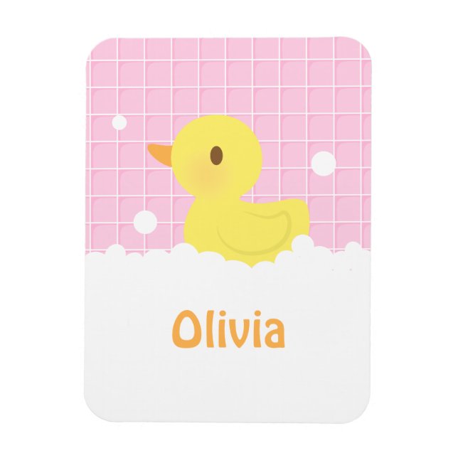 Cute Rubber Ducky in Shower For Girls Magnet (Vertical)