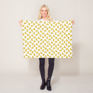 Cute Rubber Ducky Pattern Fleece Blanket