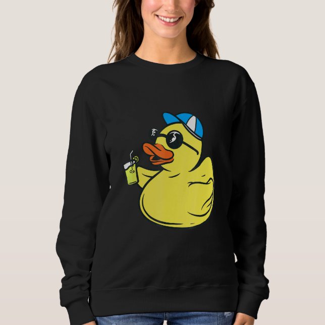 Cute Rubber Ducky Sunglasses - Summer Party Duck T Sweatshirt (Front)