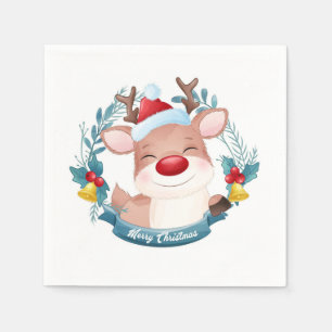 Cute Rudolph Napkin