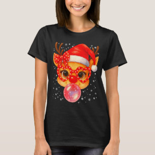 Cute Rudolph Red Nose Bubble Gum Christmas Xmas Gi T-Shirt