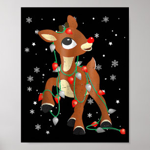Cute Rudolph The Red Nose Reindeer For Kids Christ Poster