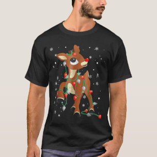 Cute Rudolph The Red Nose Reindeer For Kids Christ T-Shirt