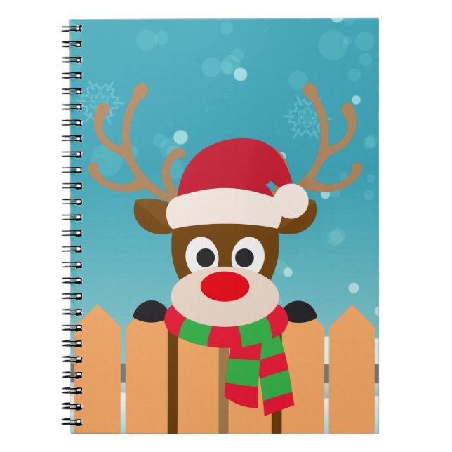 Cute Rudolph The Red Nose Reindeer | Notebook (Front)