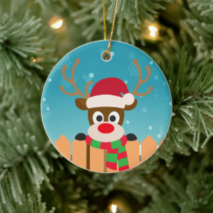 Cute Rudolph The Red Nose Reindeer Ornament