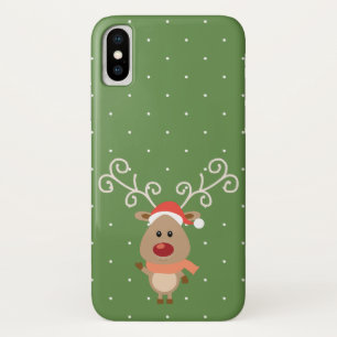 Cute Rudolph the red nosed reindeer cartoon Case-Mate iPhone Case