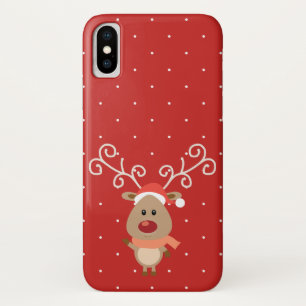 Cute Rudolph the red nosed reindeer cartoon Case-Mate iPhone Case
