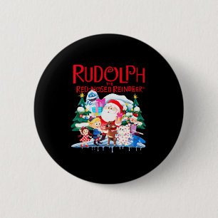 Cute Rudolph The Red Nosed Reindeer Christmas Spec 6 Cm Round Badge