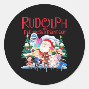 Cute Rudolph The Red Nosed Reindeer Christmas Spec Classic Round Sticker