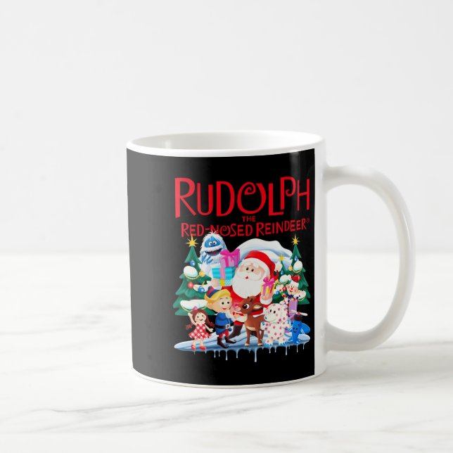 Cute Rudolph The Red Nosed Reindeer Christmas Spec Coffee Mug (Right)