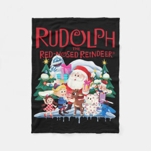 Cute Rudolph The Red Nosed Reindeer Christmas Spec Fleece Blanket