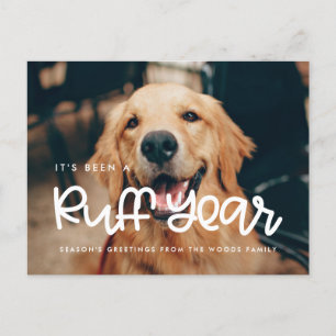 Cute Ruff Year Dog photo Holiday Postcard
