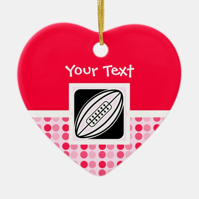 Cute Rugby Ceramic Tree Decoration (Front)