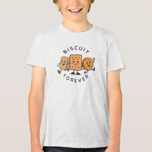 ​Cute Running Biscuits & Crackers Friends Kids' T Tri-Blend Shirt