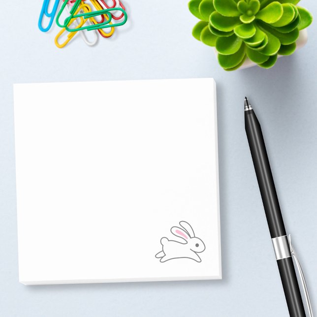 Cute Running Bunny Rabbit Post-it Notes (Creator Uploaded)