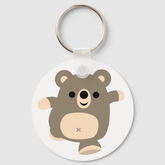 Cute Running Cartoon Bear Keychain (Front)