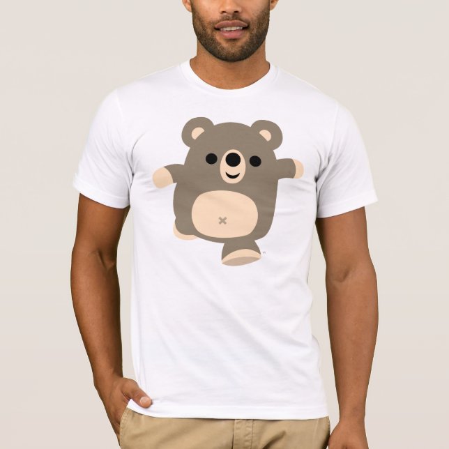 Cute Running Cartoon Bear T-shirt (Front)