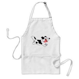 Cute Running Cartoon Border Collie Apron