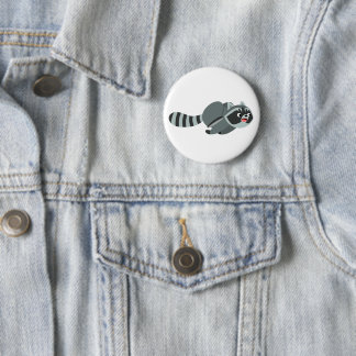 Cute Running Cartoon Racoon 6 Cm Round Badge