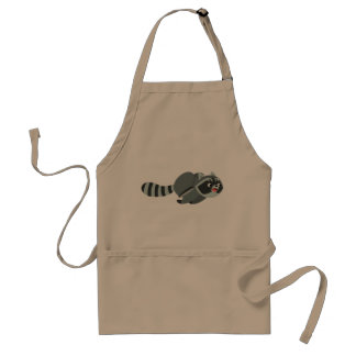 Cute Running Cartoon Racoon Standard Apron