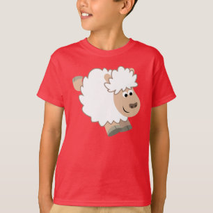 Cute Running Cartoon Sheep Children T-Shirt