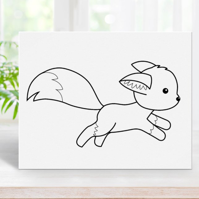 Cute Running Fox Colouring Page Poster (Creator Uploaded)