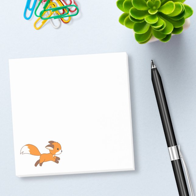 Cute Running Fox Post-it Notes (Creator Uploaded)