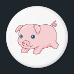 Cute Running Piglet Pig Magnet<br><div class="desc">Vector illustration of an adorable running piglet.</div>