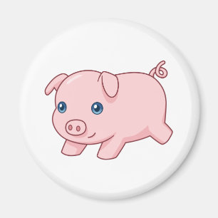Cute Running Piglet Pig Magnet