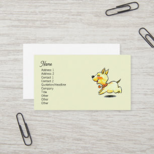 Cute Running Puppy Dog Illustration Business Card