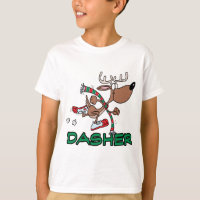 cute running reindeer DASHER cartoon