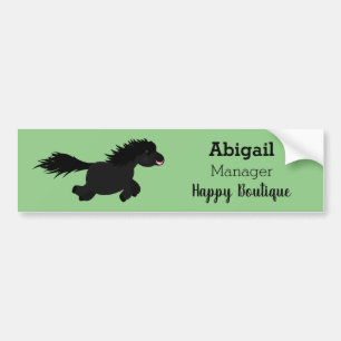 Cute running Shetland pony cartoon illustration Bumper Sticker