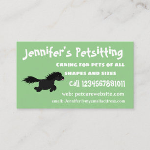 Cute running Shetland pony cartoon illustration Business Card