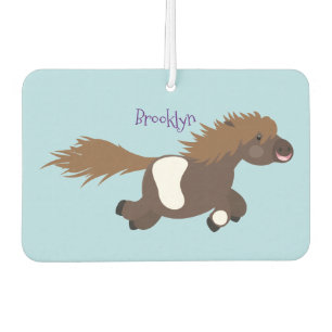 Cute running Shetland pony cartoon illustration Car Air Freshener