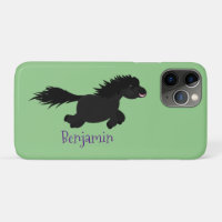 Cute running Shetland pony cartoon illustration