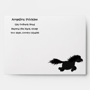 Cute running Shetland pony cartoon illustration Envelope