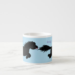 Cute running Shetland pony cartoon illustration Espresso Cup