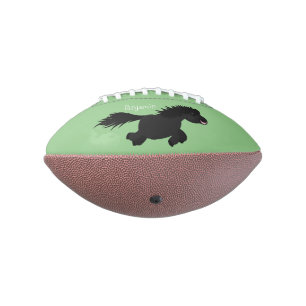 Cute running Shetland pony cartoon illustration Football