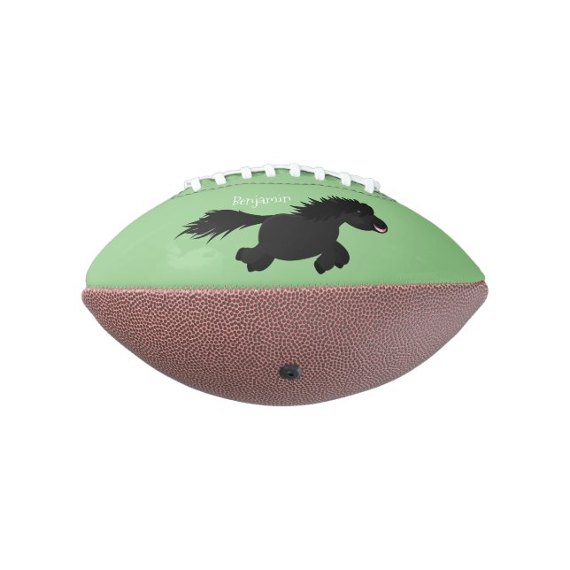 Cute running Shetland pony cartoon illustration Football (Rotated 270)