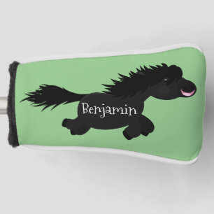 Cute running Shetland pony cartoon illustration Golf Head Cover