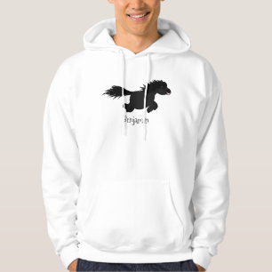 Cute running Shetland pony cartoon illustration Hoodie