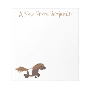 Cute running Shetland pony cartoon illustration Notepad