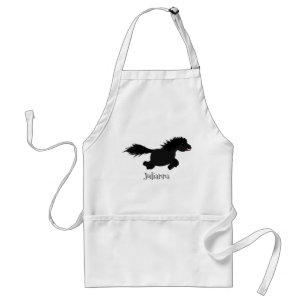 Cute running Shetland pony cartoon illustration Standard Apron