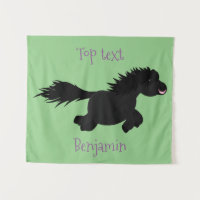 Cute running Shetland pony cartoon illustration