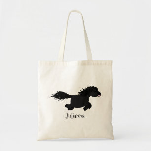 Cute running Shetland pony cartoon illustration Tote Bag