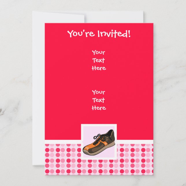 Cute Running Shoe Invitation (Front)