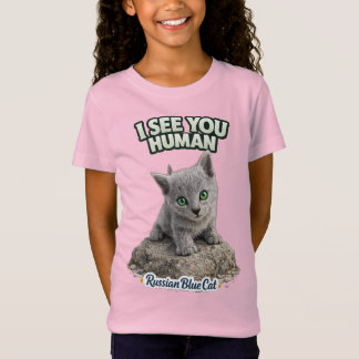Cute Russian Blue Cat T-Shirt – I See You