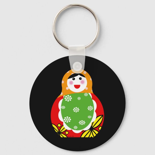 cute Russian nesting doll Key Ring (Front)